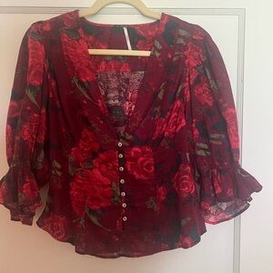 Free People Floral Top size S